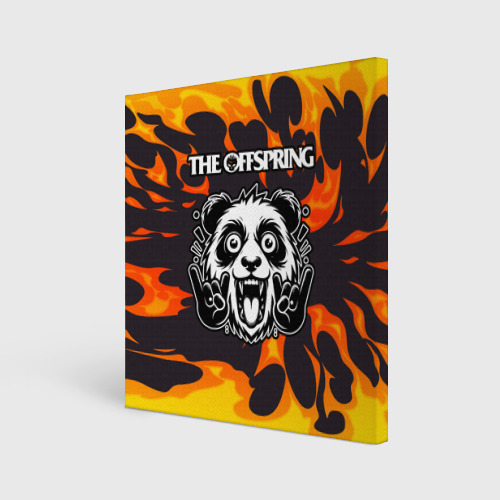 Холст квадратный The Offspring рок панда и огонь, цвет 3D печать