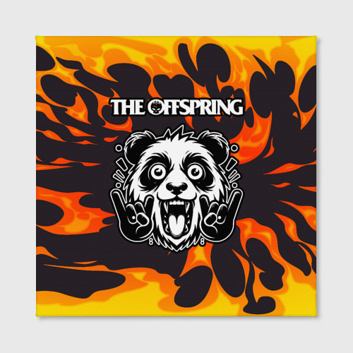 Холст квадратный The Offspring рок панда и огонь, цвет 3D печать - фото 2
