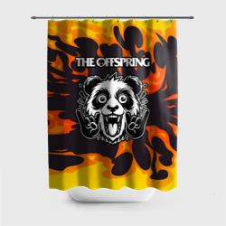 Штора 3D для ванной The Offspring рок панда и огонь