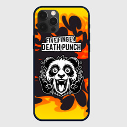 Чехол для iPhone 12 Pro Max Five Finger Death Punch рок панда и огонь