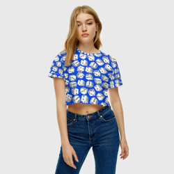 Женская футболка Crop-top 3D Игральные кубики узор - фото 2