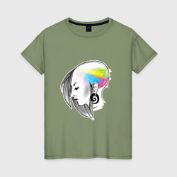 Киберпанк в голове – Женская футболка хлопок с принтом купить со скидкой в -20%