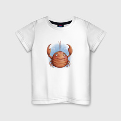 Детская футболка хлопок Речной рак или морской краб с пузырьками