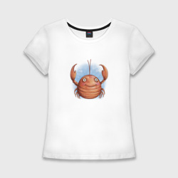 Женская футболка хлопок Slim Речной рак или морской краб с пузырьками