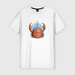 Мужская футболка хлопок Slim Речной рак или морской краб с пузырьками