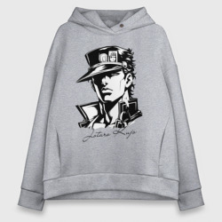 Jotaro Kujo - anime ai art – Женское худи Oversize хлопок с принтом купить со скидкой в -20%