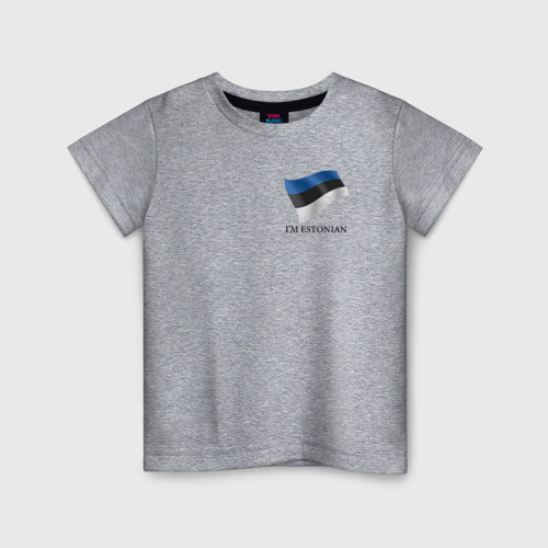 Детская футболка хлопок I'm Estonian - motto, цвет меланж