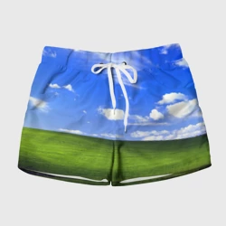 Женские шорты 3D Знакомый пейзаж безмятежности