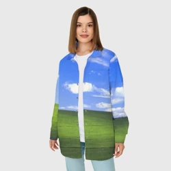 Женская рубашка oversize 3D Знакомый пейзаж безмятежности - фото 2