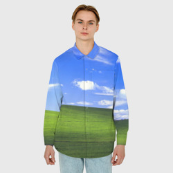 Мужская рубашка oversize 3D Знакомый пейзаж безмятежности - фото 2