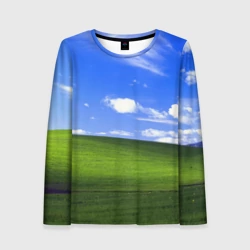 Женский лонгслив 3D Знакомый пейзаж безмятежности