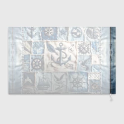 Флаг 3D Пэчворк с якорем - джинсовка моряка  - фото 2