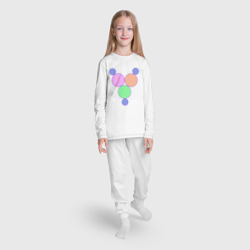 Пижама с принтом Окружности матрешки для ребенка, вид на модели спереди №3. Цвет основы: белый