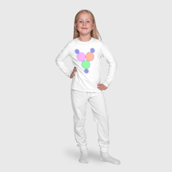 Пижама с принтом Окружности матрешки для ребенка, вид на модели спереди №4. Цвет основы: белый