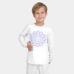 Пижама с принтом Круг из окружностей для ребенка, вид на модели спереди №2. Цвет основы: белый