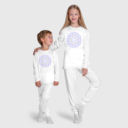 Пижама с принтом Круг из окружностей для ребенка, вид на модели спереди №5. Цвет основы: белый