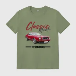 Мужская футболка хлопок Американский маслкар Ford Mustang 1974 года