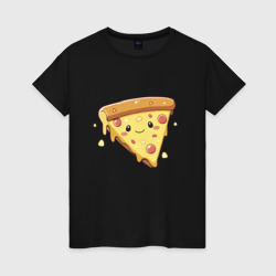 Милая пицца – Женская футболка хлопок с принтом купить со скидкой в -20%