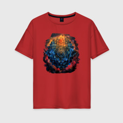 Лотос космос – Женская футболка хлопок Oversize с принтом купить со скидкой в -16%