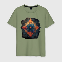 Лотос звезда – Мужская футболка хлопок с принтом купить со скидкой в -20%