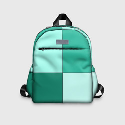 Детский рюкзак 3D Геометричный зелёный и мятный