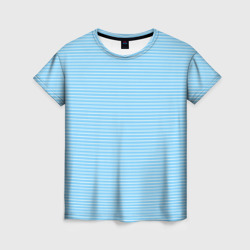 Женская футболка 3D Светлый голубой в белую полоску
