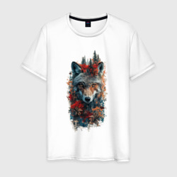 Волк одиночка абстракция – Мужская футболка хлопок с принтом купить со скидкой в -20%