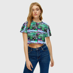 Женская футболка Crop-top 3D Abstract color pattern - фото 2