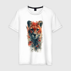 Тигр абстракция – Мужская футболка хлопок с принтом купить со скидкой в -20%