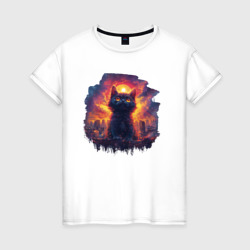 Котёнокзилла – Женская футболка хлопок с принтом купить со скидкой в -20%