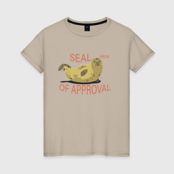  Морской котик выражает одобрение – Женская футболка хлопок с принтом купить со скидкой в -20%