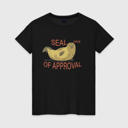  Морской котик выражает одобрение – Женская футболка хлопок с принтом купить со скидкой в -20%