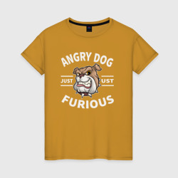 Женская футболка хлопок Собака злая свирепая