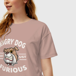 Женская футболка хлопок Oversize Собака злая свирепая - фото 2