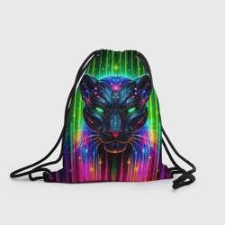 Рюкзак-мешок 3D Неоновая цифровая пантера