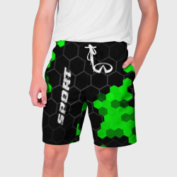 Мужские шорты 3D Infiniti green sport hexagon