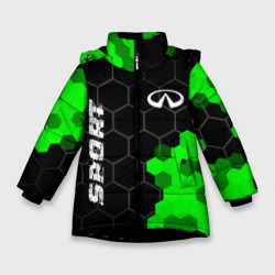 Зимняя куртка для девочек 3D Infiniti green sport hexagon