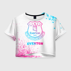 Женская футболка Crop-top 3D Everton neon gradient style