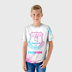 Детская футболка 3D Everton neon gradient style - фото 2