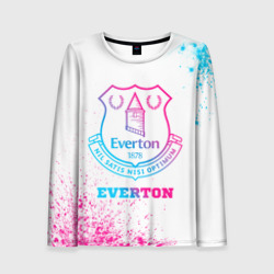 Женский лонгслив 3D Everton neon gradient style