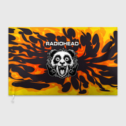 Флаг 3D Radiohead рок панда и огонь