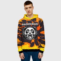 Мужская толстовка 3D Radiohead рок панда и огонь - фото 2