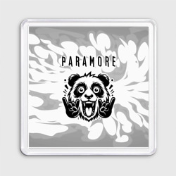 Магнит 55*55 Paramore рок панда на светлом фоне