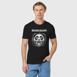 Мужская футболка хлопок Breaking Benjamin rock panda - фото 2