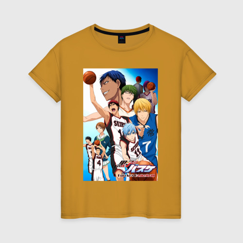 Женская футболка хлопок с принтом Баскетбол Куроко, вид спереди #2