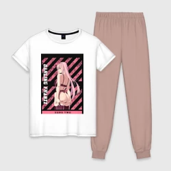 Женская пижама с белой футболкой хлопок Франкс Зеро Ту