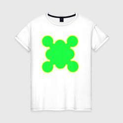 Салатовая фигура с контуром – Женская футболка хлопок с принтом купить со скидкой в -20%