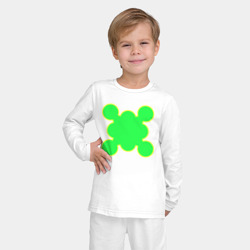 Пижама с принтом Салатовая фигура с контуром для ребенка, вид на модели спереди №2. Цвет основы: белый
