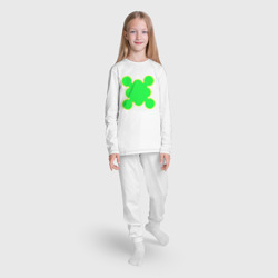 Пижама с принтом Салатовая фигура с контуром для ребенка, вид на модели спереди №3. Цвет основы: белый