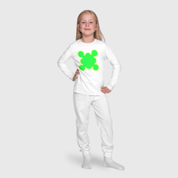 Пижама с принтом Салатовая фигура с контуром для ребенка, вид на модели спереди №4. Цвет основы: белый